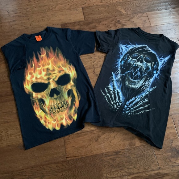 Happy Halloween Other - Set of 2 Halloween Black T Shirts Skull print